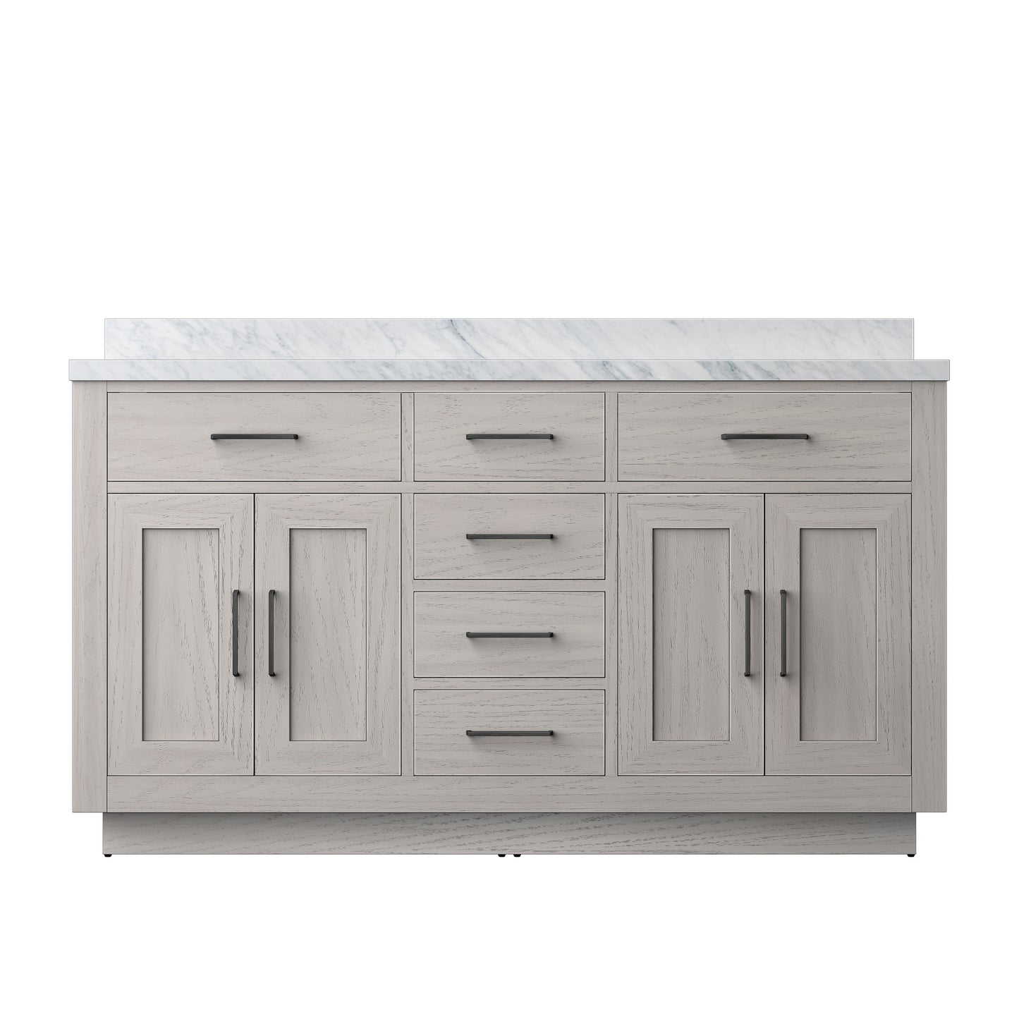 Abbey 60 in W x 22 in D White Oak Double Bath Vanity