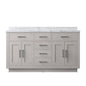 Abbey 60 in W x 22 in D White Oak Double Bath Vanity