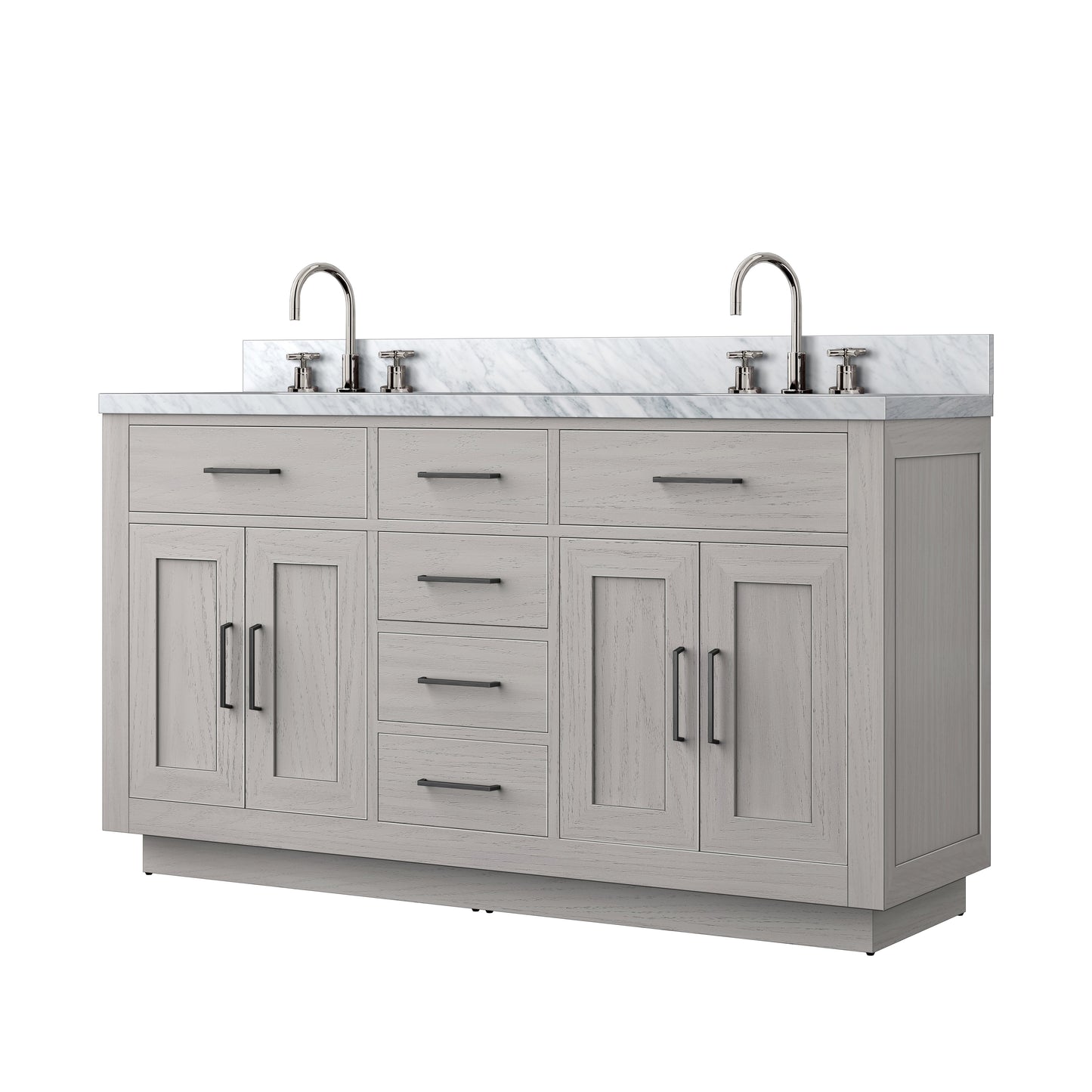 Abbey 60 in W x 22 in D White Oak Double Bath Vanity