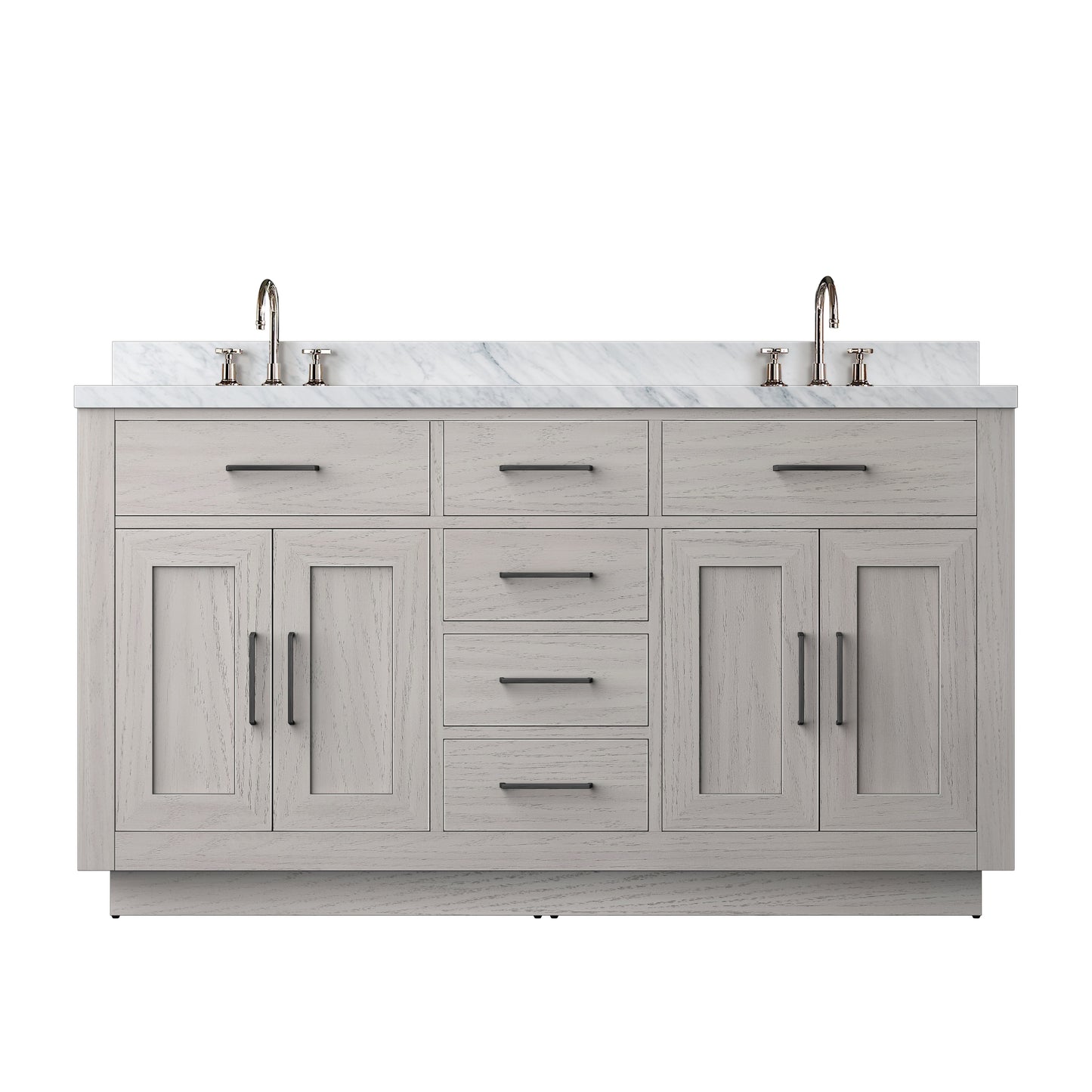 Abbey 60 in W x 22 in D White Oak Double Bath Vanity