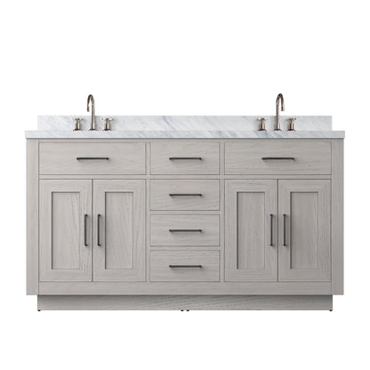 Abbey 60 in W x 22 in D White Oak Double Bath Vanity