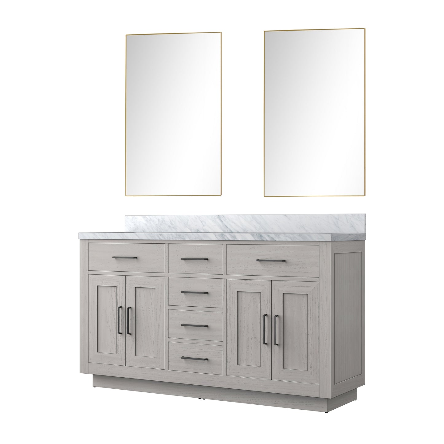 Abbey 60 in W x 22 in D White Oak Double Bath Vanity