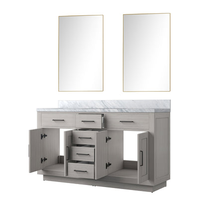 Abbey 60 in W x 22 in D White Oak Double Bath Vanity