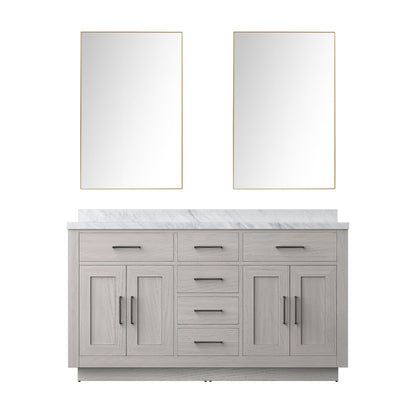 Abbey 60 in W x 22 in D White Oak Double Bath Vanity