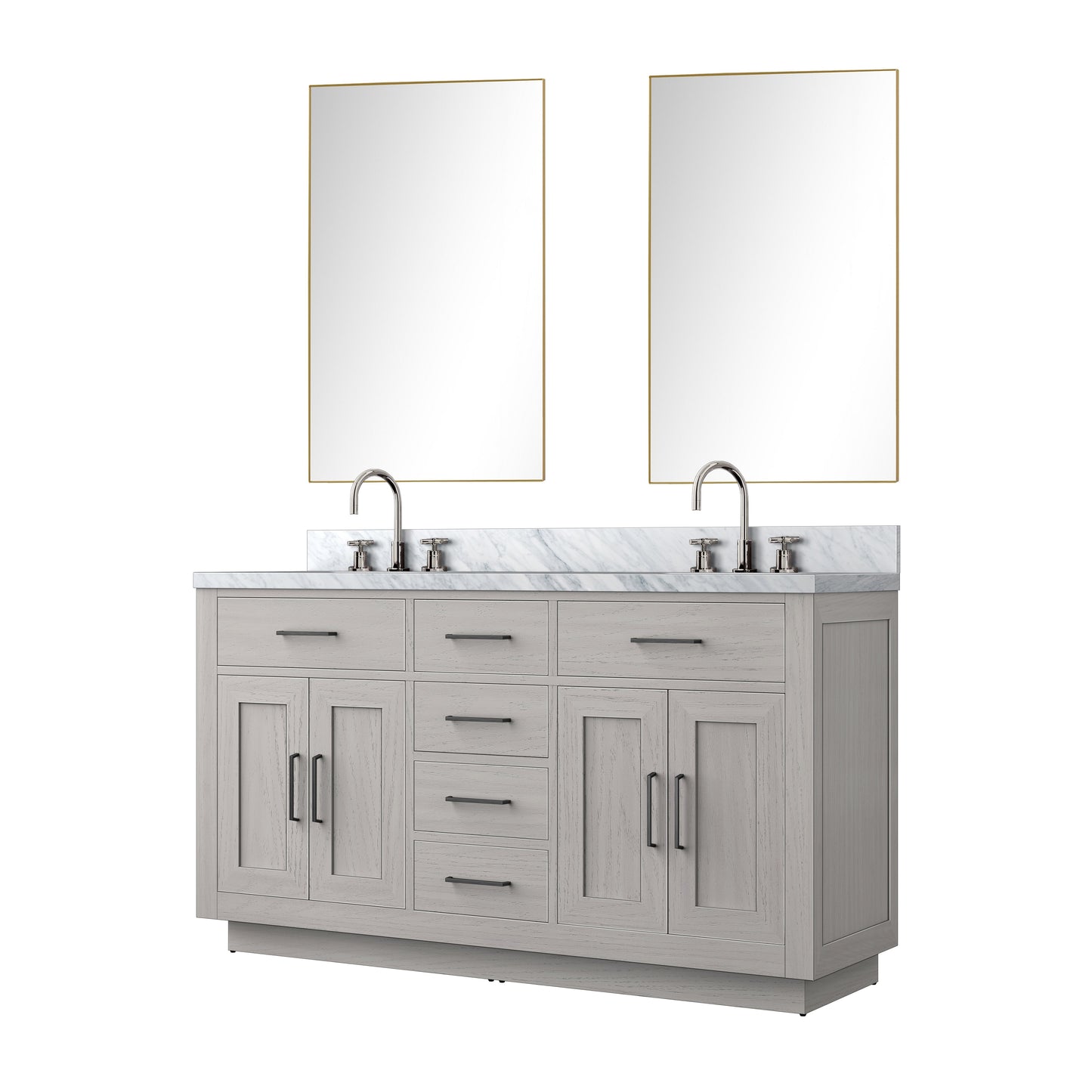 Abbey 60 in W x 22 in D White Oak Double Bath Vanity