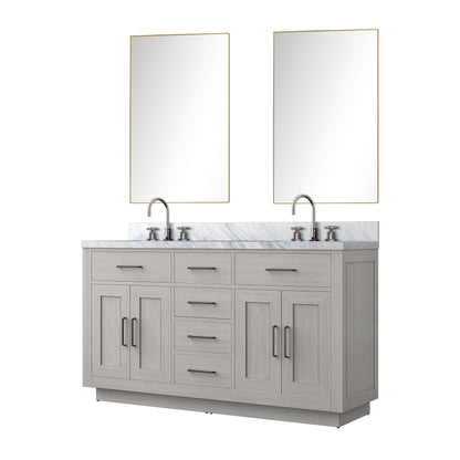 Abbey 60 in W x 22 in D White Oak Double Bath Vanity