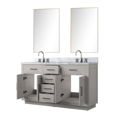 Abbey 60 in W x 22 in D White Oak Double Bath Vanity