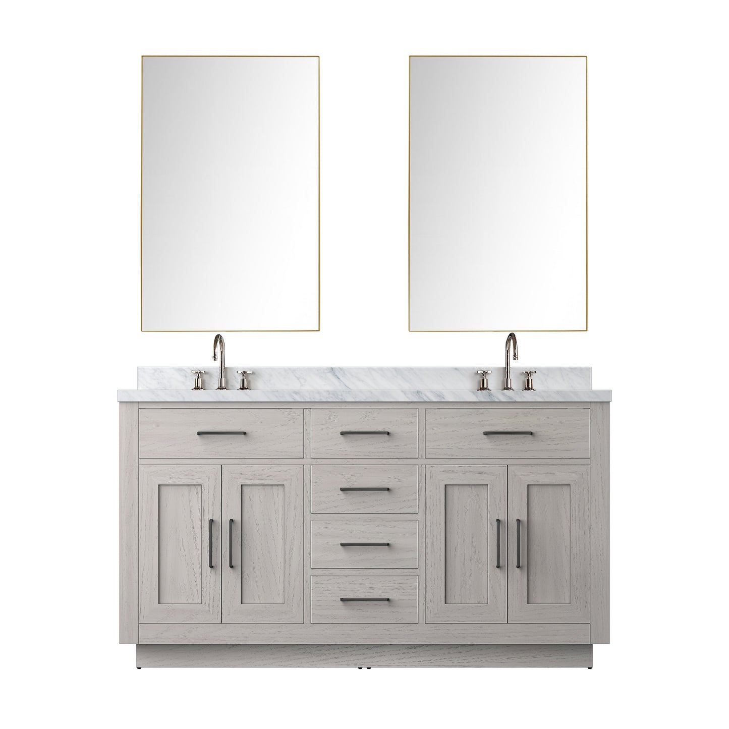 Abbey 60 in W x 22 in D White Oak Double Bath Vanity