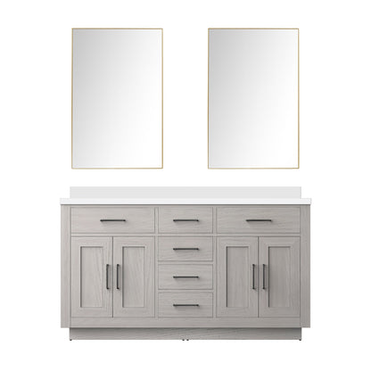 Abbey 60 in W x 22 in D White Oak Double Bath Vanity