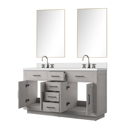 Abbey 60 in W x 22 in D White Oak Double Bath Vanity