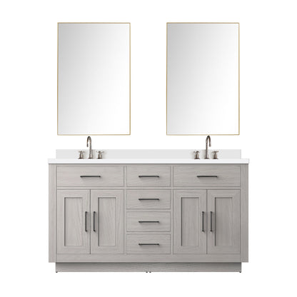 Abbey 60 in W x 22 in D White Oak Double Bath Vanity