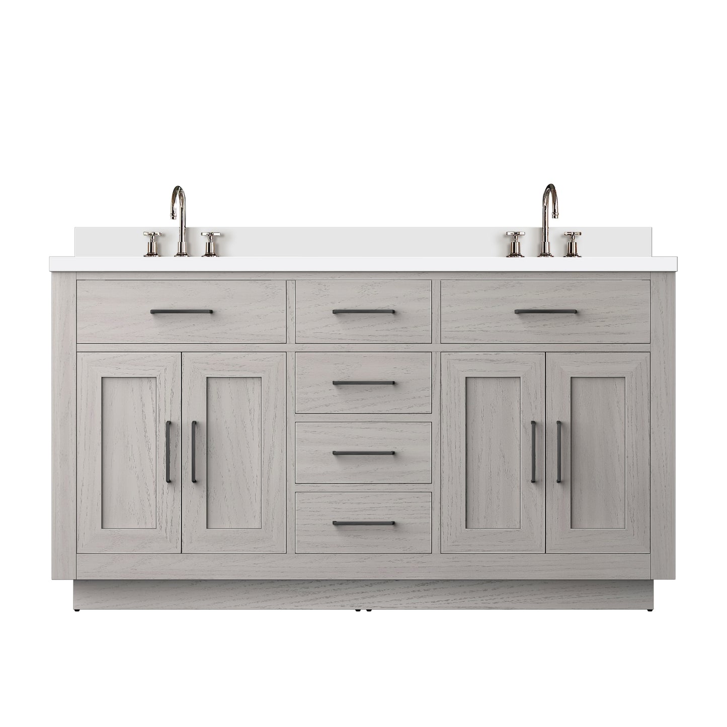 Abbey 60 in W x 22 in D White Oak Double Bath Vanity