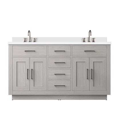 Abbey 60 in W x 22 in D White Oak Double Bath Vanity