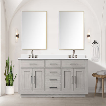 Abbey 60 in W x 22 in D White Oak Double Bath Vanity