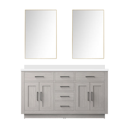 Abbey 60 in W x 22 in D White Oak Double Bath Vanity