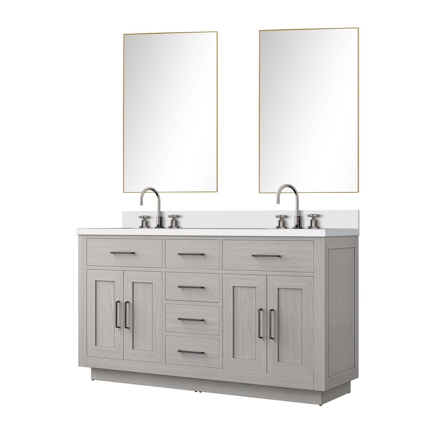 Abbey 60 in W x 22 in D White Oak Double Bath Vanity