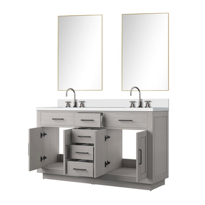 Abbey 60 in W x 22 in D White Oak Double Bath Vanity