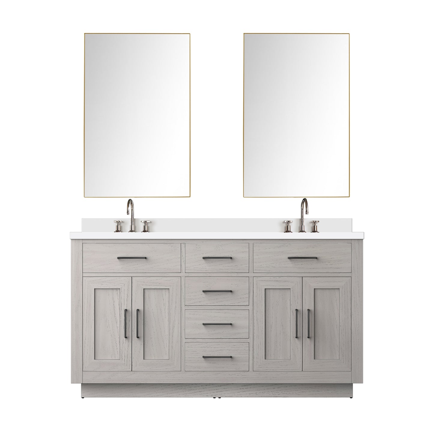 Abbey 60 in W x 22 in D White Oak Double Bath Vanity