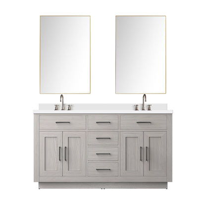 Abbey 60 in W x 22 in D White Oak Double Bath Vanity