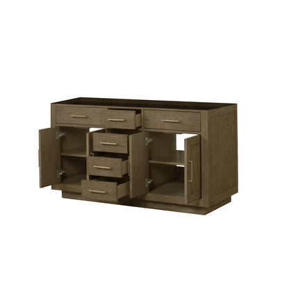 Abbey 60 in W x 22 in D Grey Oak Double Bath Vanity