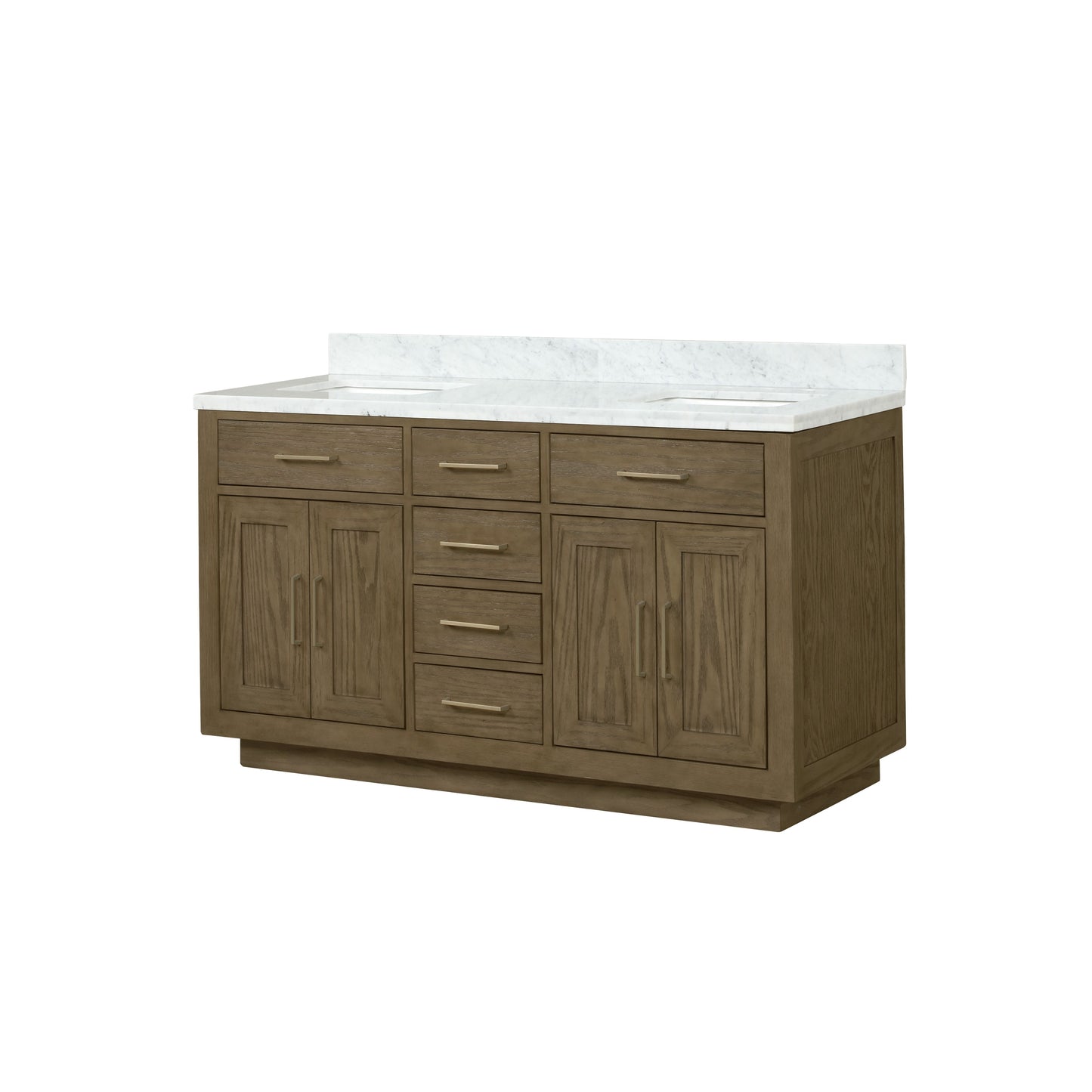 Abbey 60 in W x 22 in D Grey Oak Double Bath Vanity