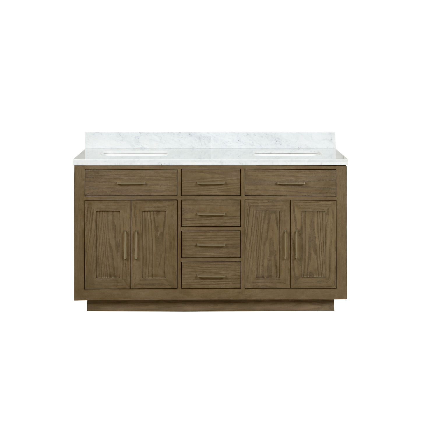 Abbey 60 in W x 22 in D Grey Oak Double Bath Vanity