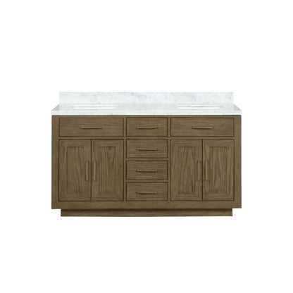 Abbey 60 in W x 22 in D Grey Oak Double Bath Vanity