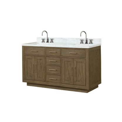 Abbey 60 in W x 22 in D Grey Oak Double Bath Vanity