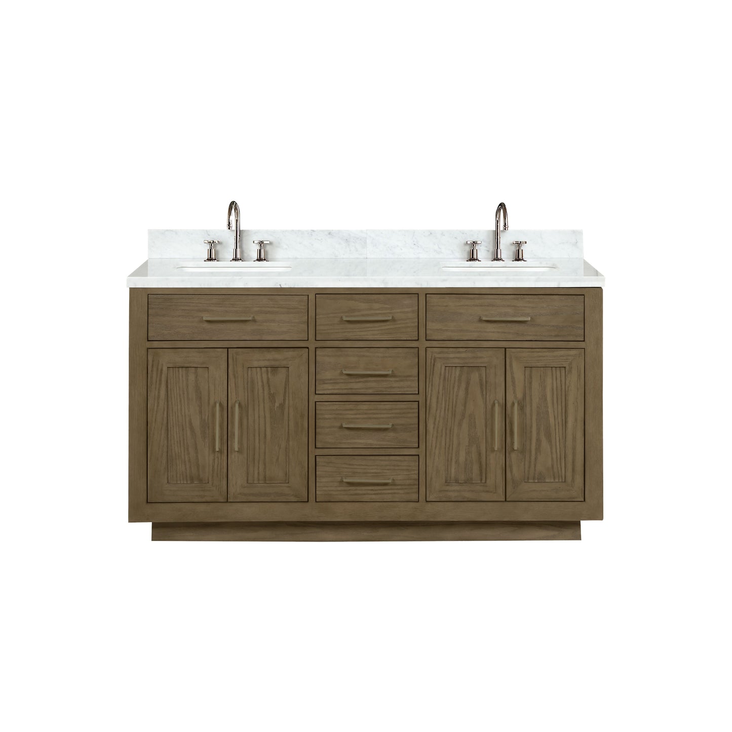 Abbey 60 in W x 22 in D Grey Oak Double Bath Vanity