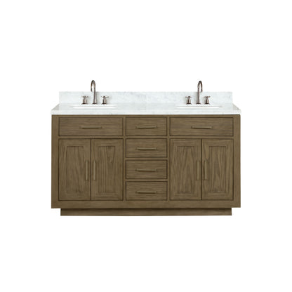 Abbey 60 in W x 22 in D Grey Oak Double Bath Vanity