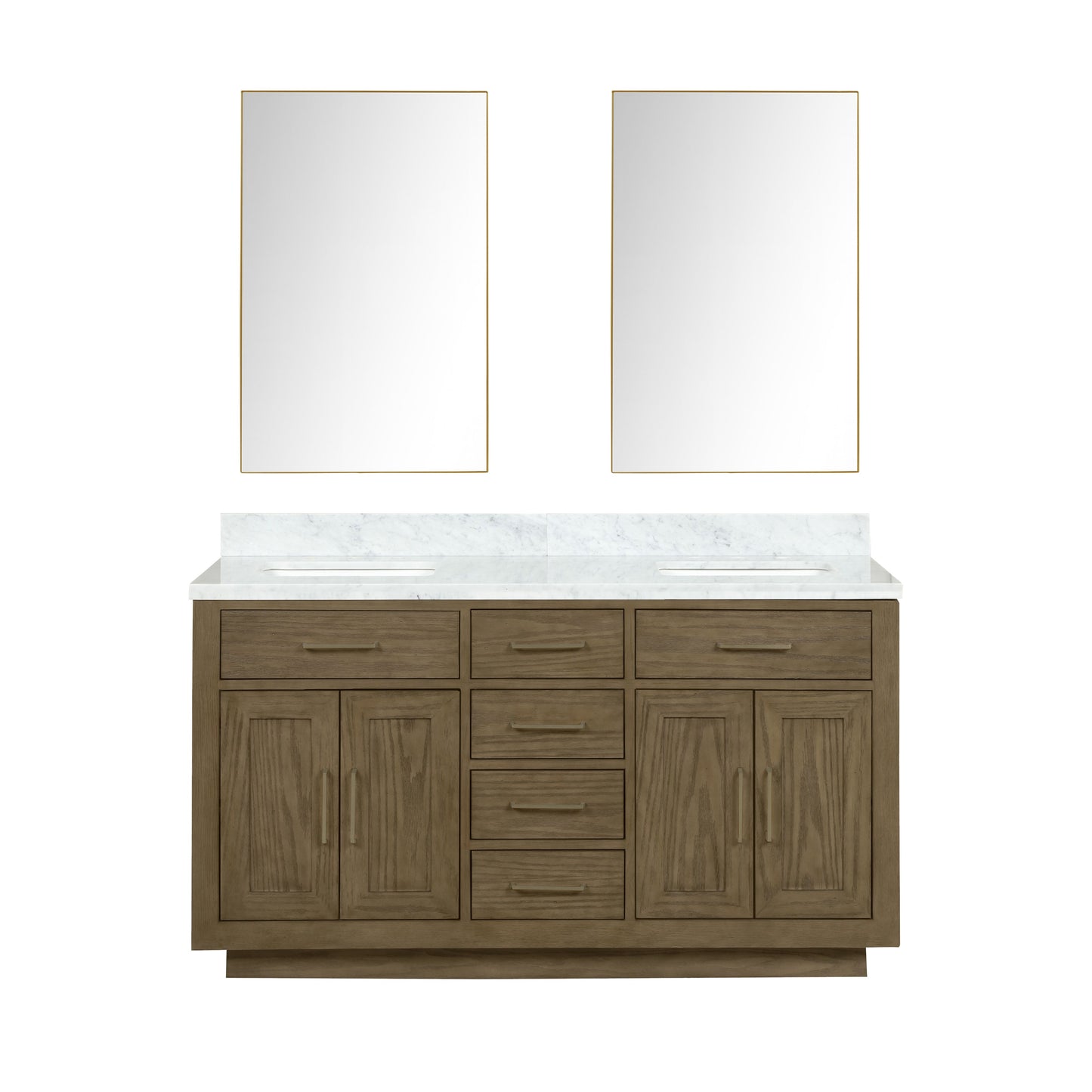Abbey 60 in W x 22 in D Grey Oak Double Bath Vanity