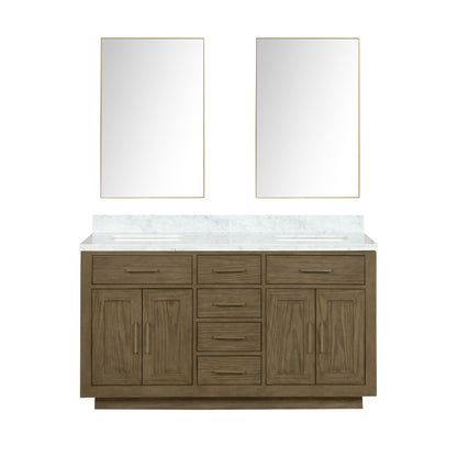 Abbey 60 in W x 22 in D Grey Oak Double Bath Vanity