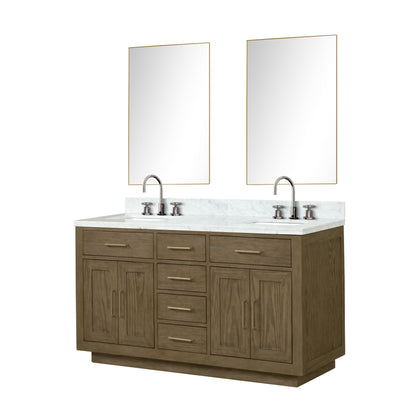 Abbey 60 in W x 22 in D Grey Oak Double Bath Vanity
