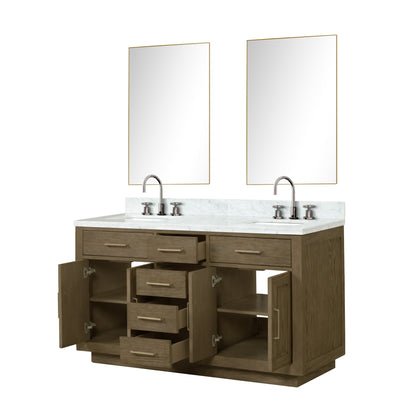 Abbey 60 in W x 22 in D Grey Oak Double Bath Vanity