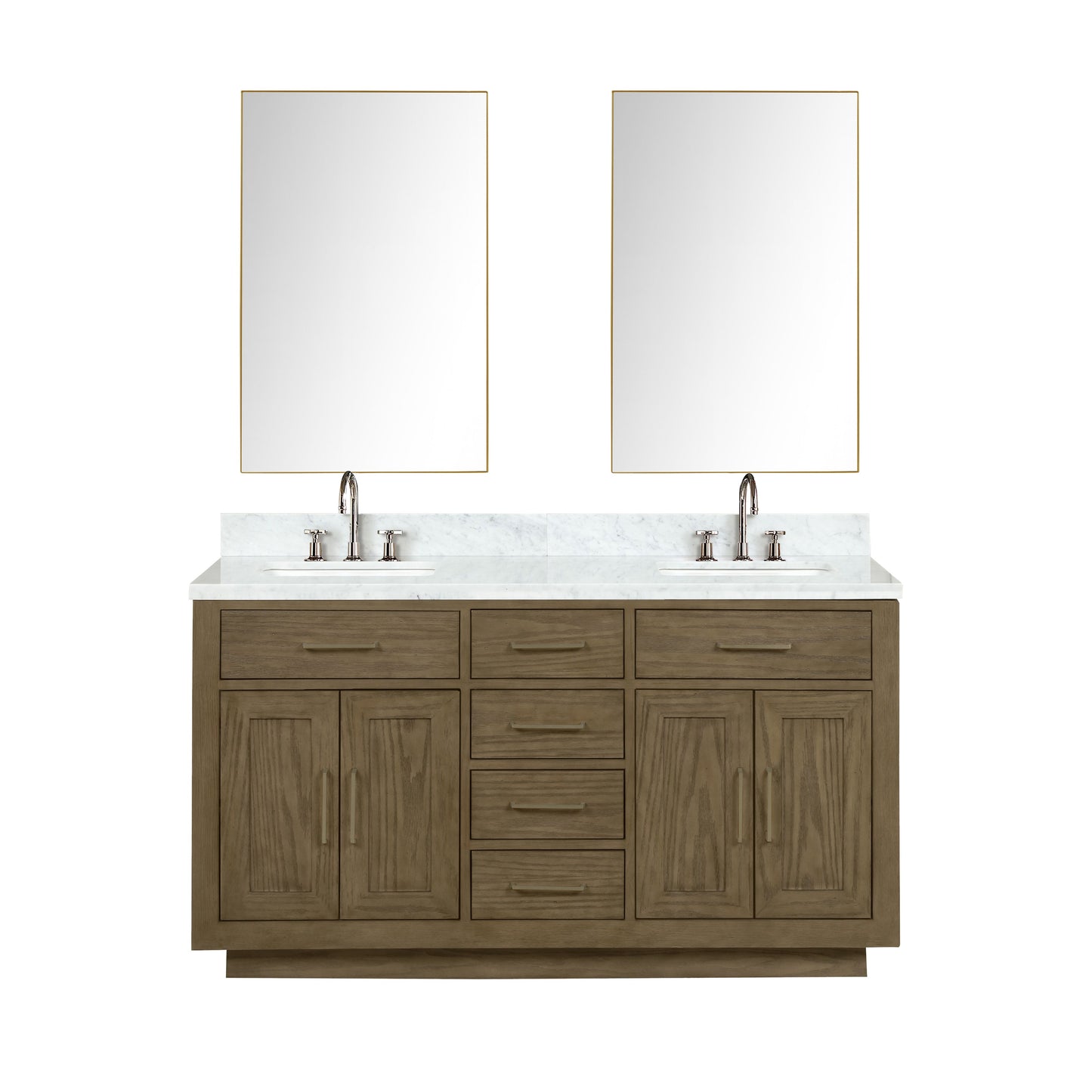 Abbey 60 in W x 22 in D Grey Oak Double Bath Vanity