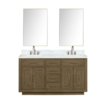 Abbey 60 in W x 22 in D Grey Oak Double Bath Vanity