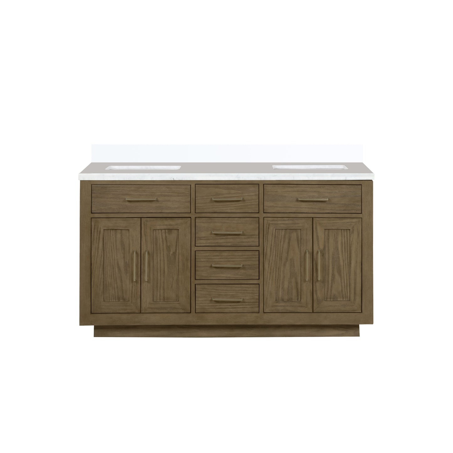 Abbey 60 in W x 22 in D Grey Oak Double Bath Vanity