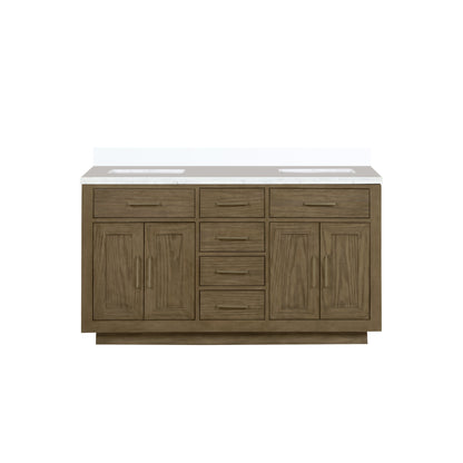 Abbey 60 in W x 22 in D Grey Oak Double Bath Vanity