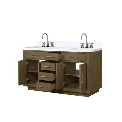 Abbey 60 in W x 22 in D Grey Oak Double Bath Vanity
