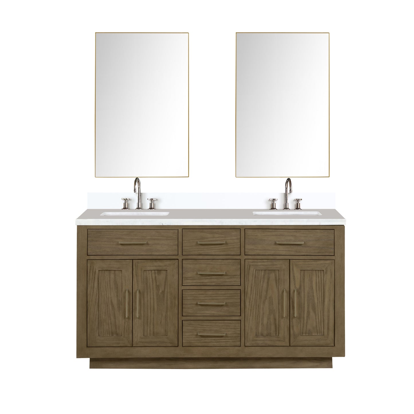 Abbey 60 in W x 22 in D Grey Oak Double Bath Vanity