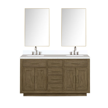 Abbey 60 in W x 22 in D Grey Oak Double Bath Vanity