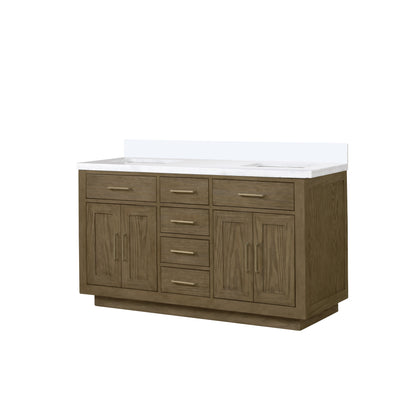 Abbey 60 in W x 22 in D Grey Oak Double Bath Vanity