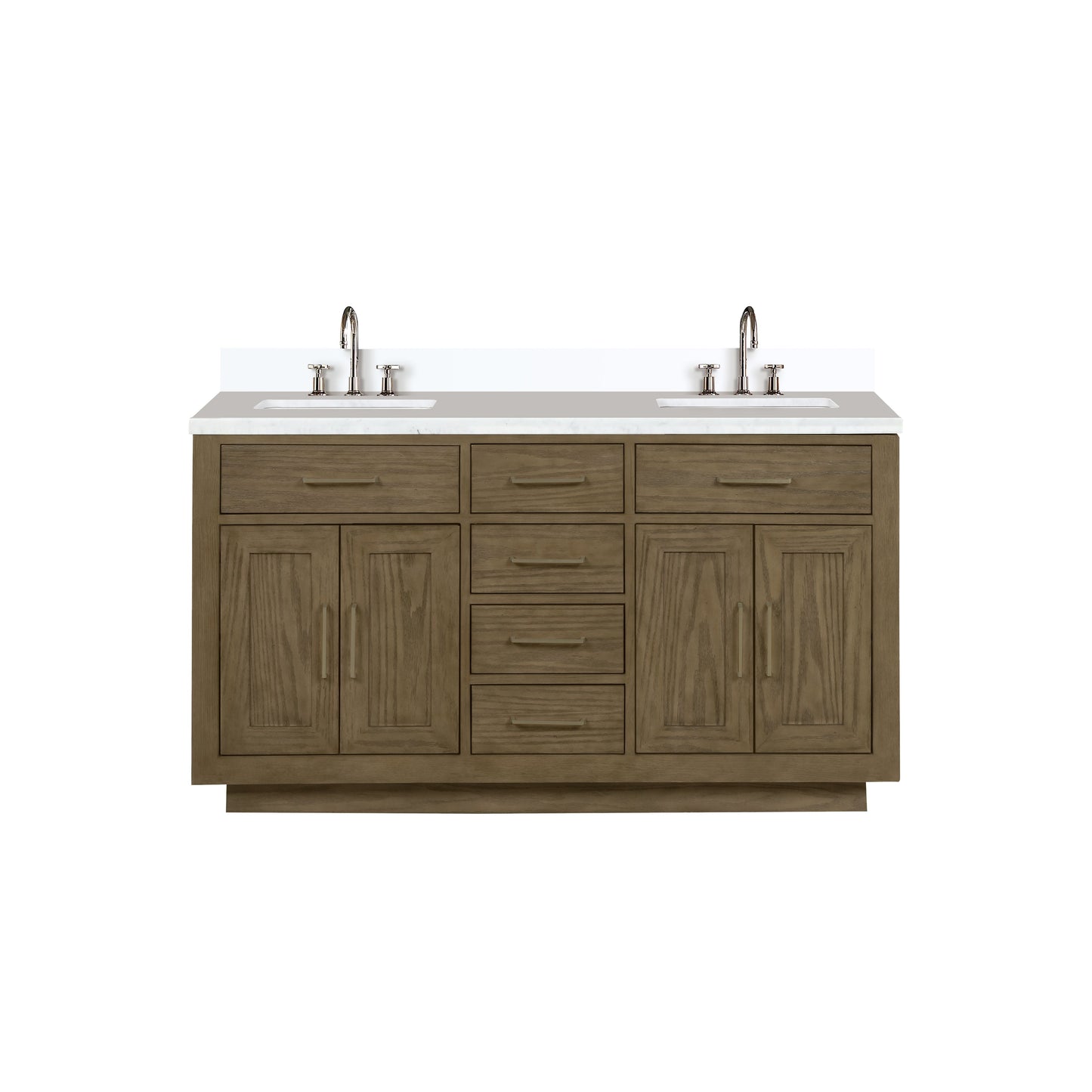 Abbey 60 in W x 22 in D Grey Oak Double Bath Vanity