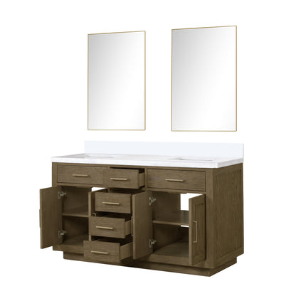Abbey 60 in W x 22 in D Grey Oak Double Bath Vanity