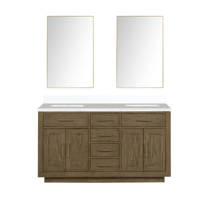 Abbey 60 in W x 22 in D Grey Oak Double Bath Vanity