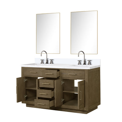 Abbey 60 in W x 22 in D Grey Oak Double Bath Vanity