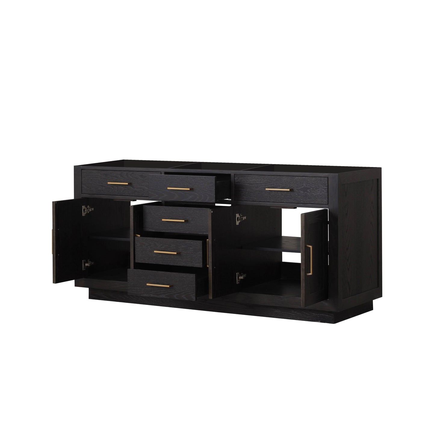 Abbey 72 in W x 22 in D Black Oak Double Bath Vanity