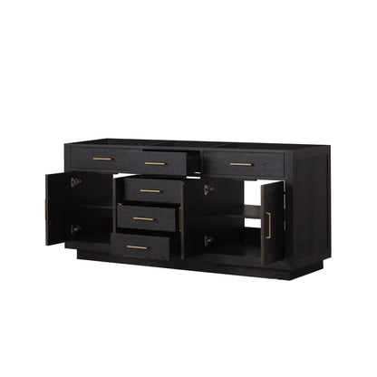 Abbey 72 in W x 22 in D Black Oak Double Bath Vanity