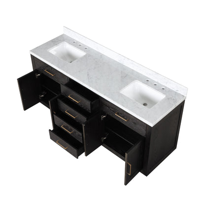 Abbey 72 in W x 22 in D Black Oak Double Bath Vanity