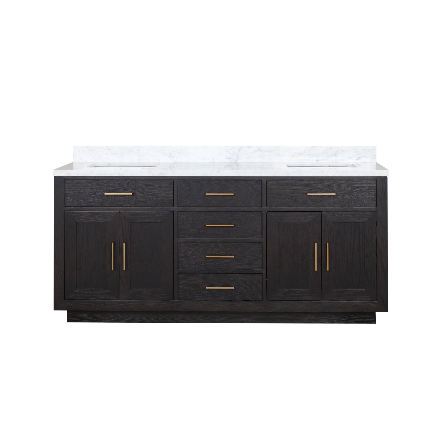 Abbey 72 in W x 22 in D Black Oak Double Bath Vanity